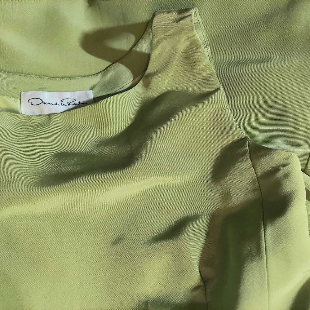 $6,000 OSCAR DE LA RENTA GREEN SILK ELEGANT RUNWAY GOWN US S - Picture 13 of 15